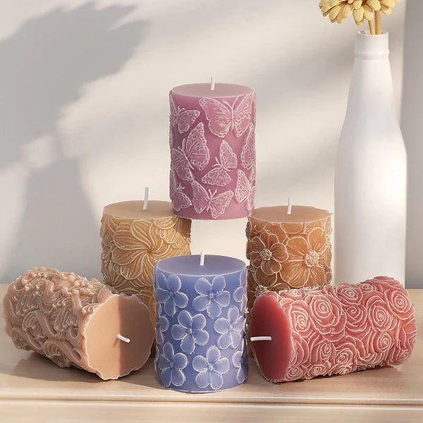 3D Plum Blossom Flower Candle Mould