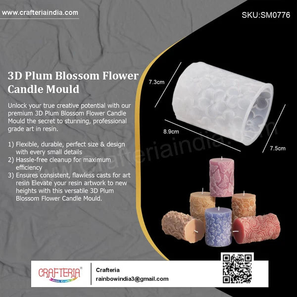 3D Plum Blossom Flower Candle Mould