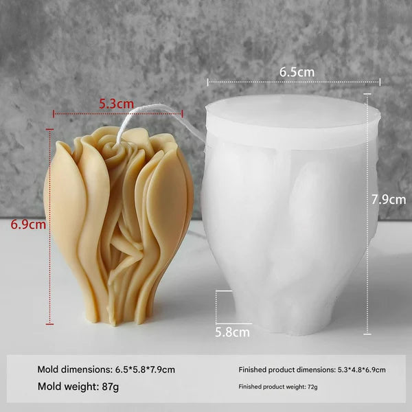 3D Fairy In Rose Petals Pillar Handmade Mould