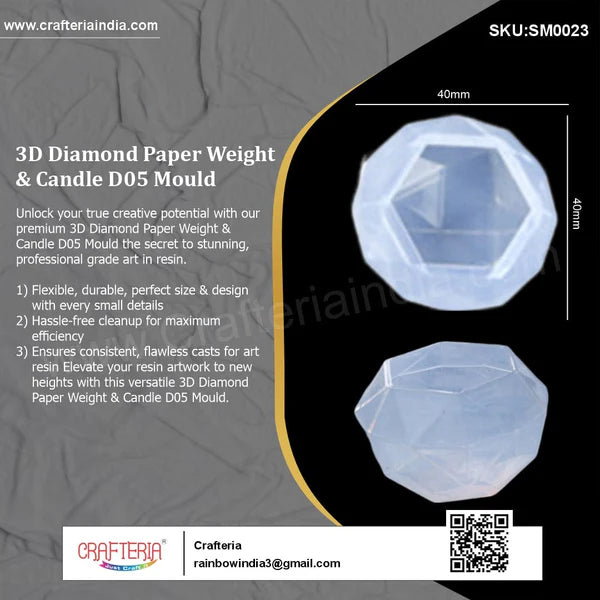3D Diamond Paper Weight & Candle D05 Mould