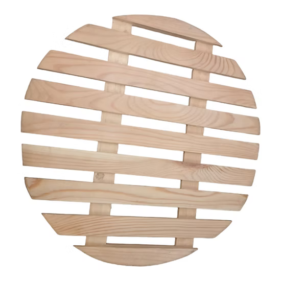 Circular wooden tray