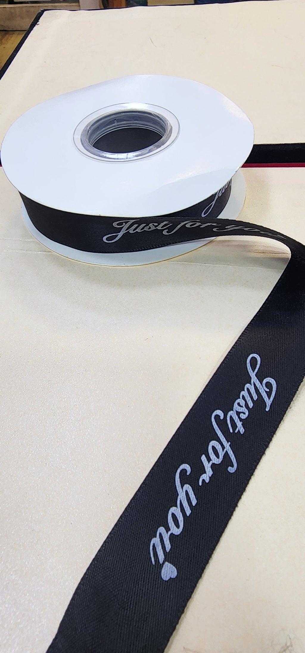 Just For You" Printed Satin Ribbon for Gift Wrapping and Crafts