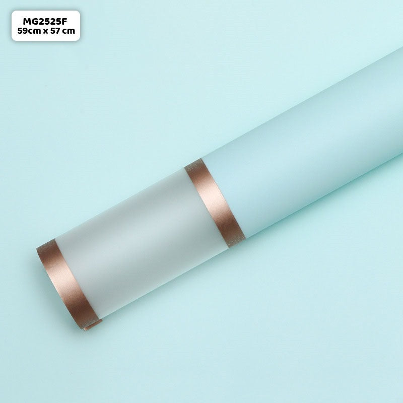 Bouquet Paper double color golden border [skyblue]