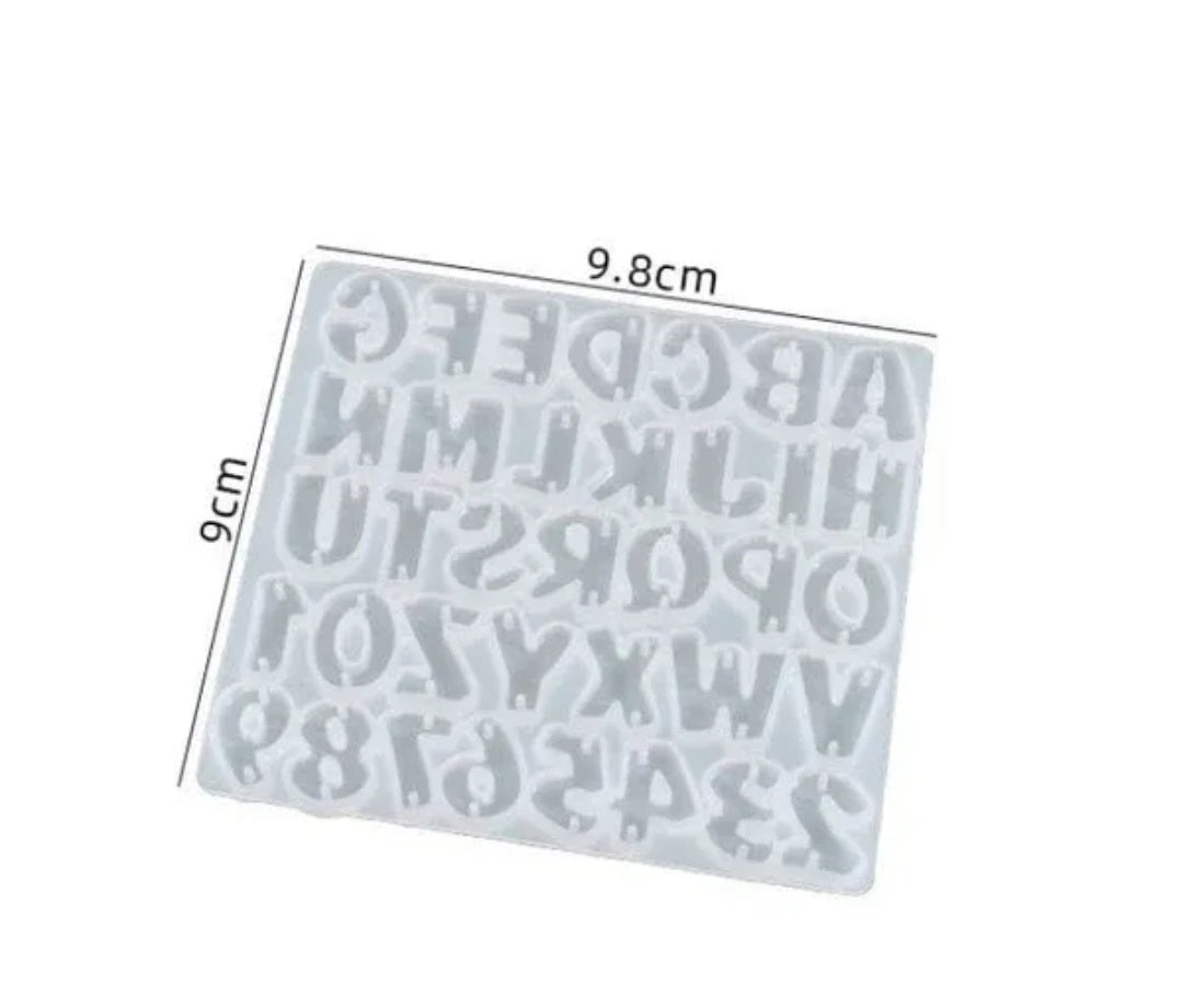 Small Abcd Alphabet & Num. 2 Hole Keychain Mould
