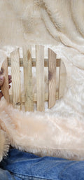 Circular wooden tray