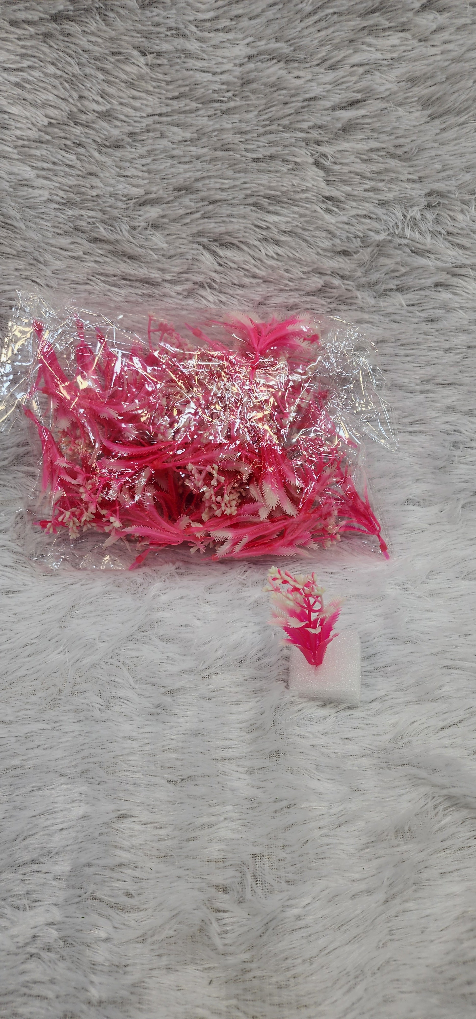 Bulk Miniature, Pink/Green Sprigs, Faux Floral Fillers, DIY Crafts, Cake Decor.