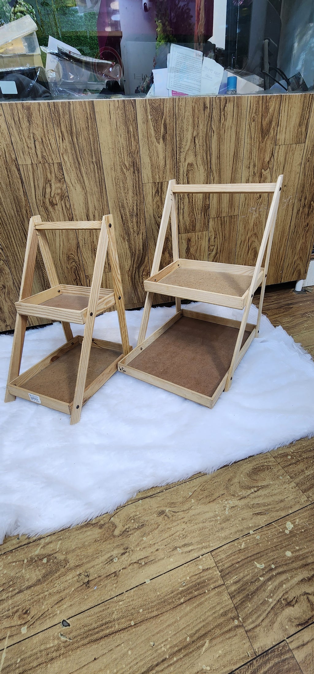 2 tier wooden tray