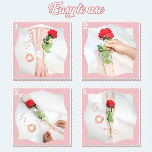 Flower wrapping bag clear rose floral bouquet paper