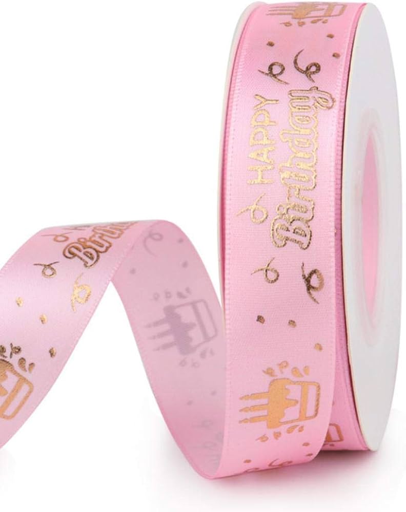 Hot Stamping happy birthaday Ribbon 2.0cm 30yards SD-29