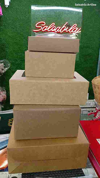 Khaki Window Cookie Boxes