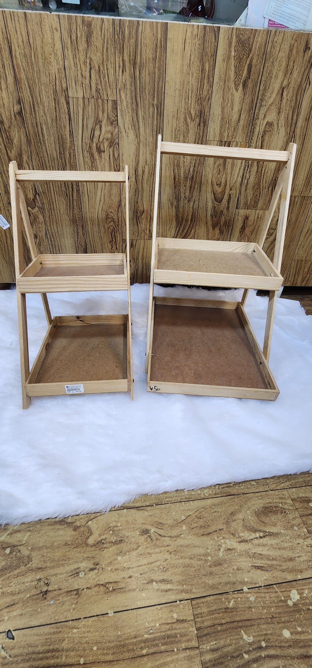 2 tier wooden tray