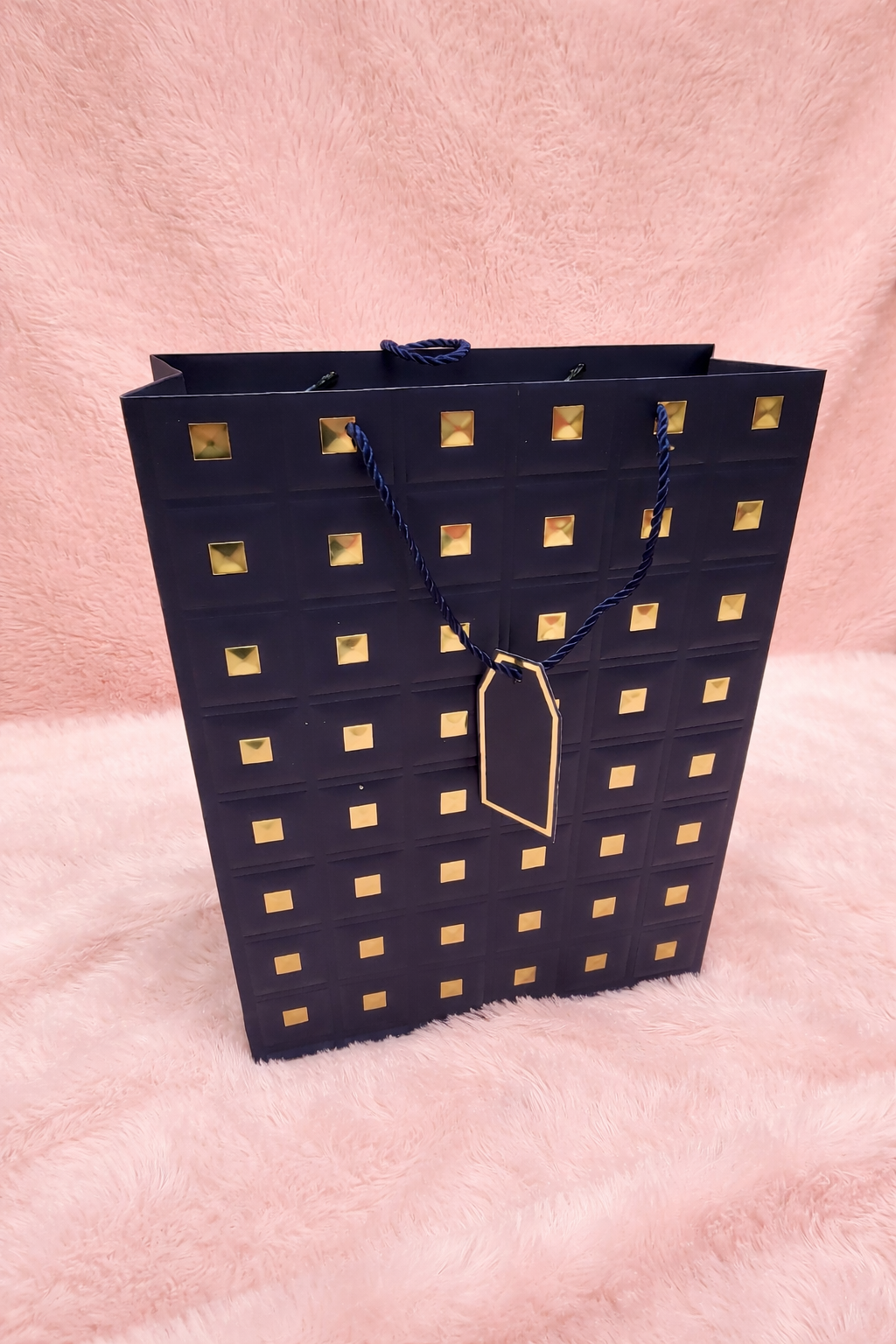 Big size Premium Designer Gift Bag with Gold Foil Squares