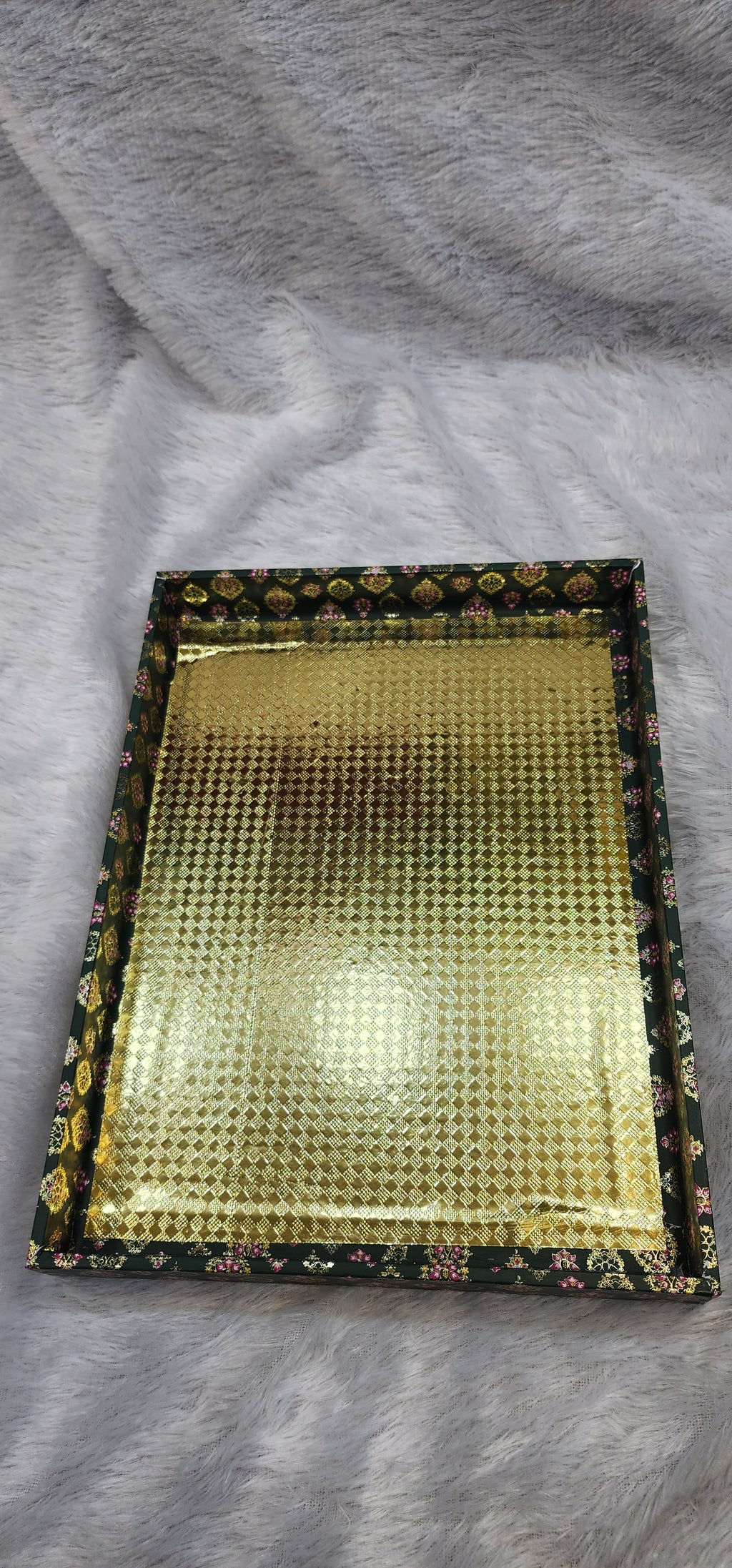 Floral Green & Gold Gift Trays Set of 6