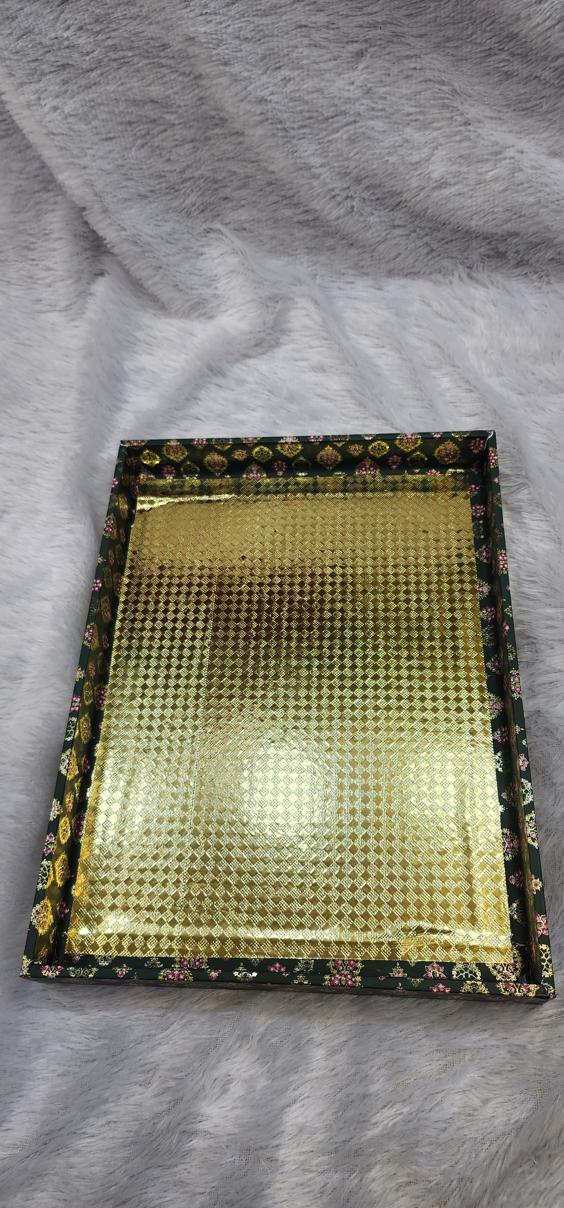 Floral Green & Gold Gift Trays Set of 6