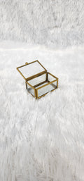 Mini Gold Glass Trinket Box