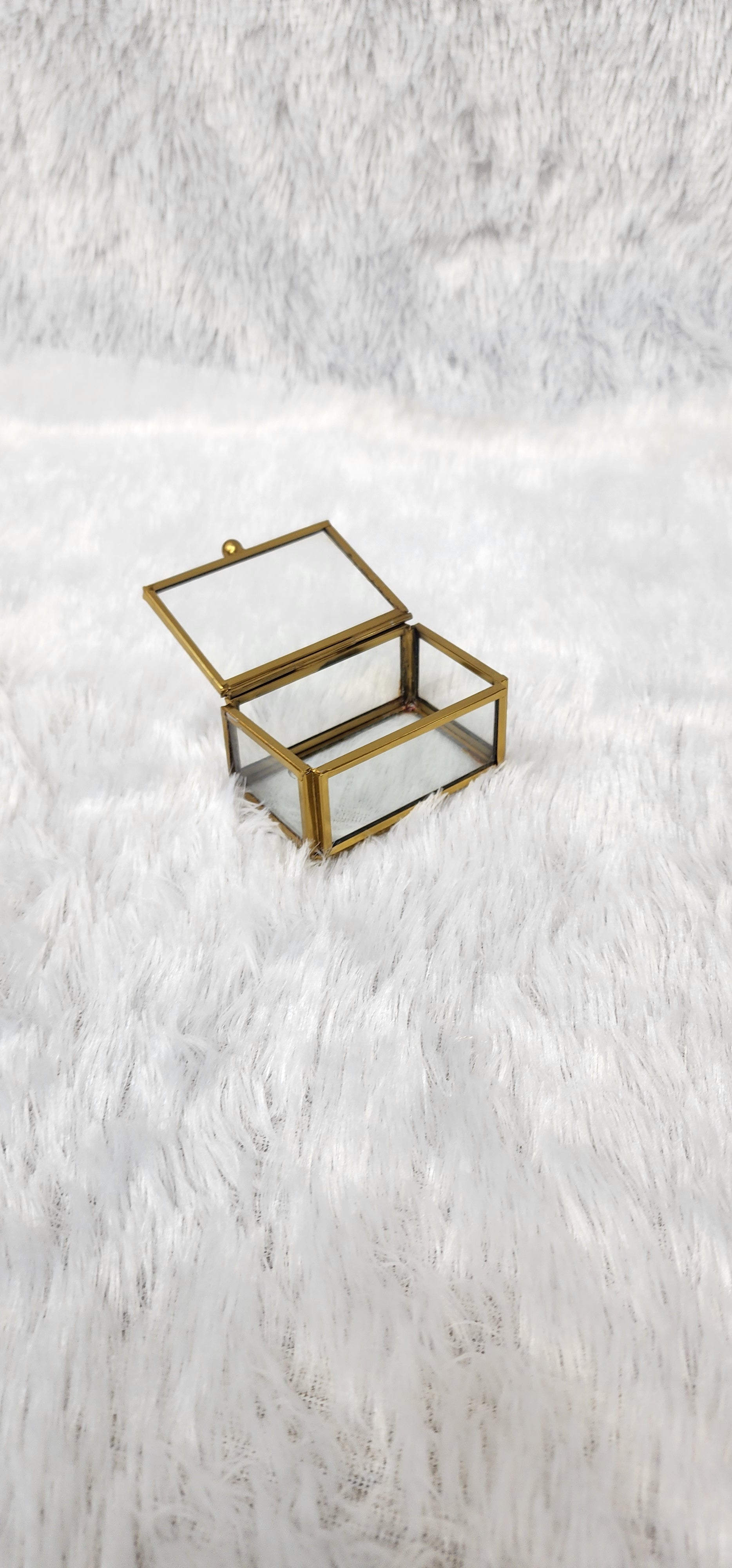Mini Gold Glass Trinket Box