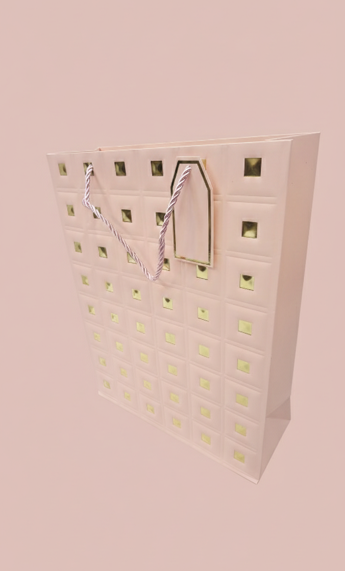 Big size Premium Designer Gift Bag with Gold Foil Squares