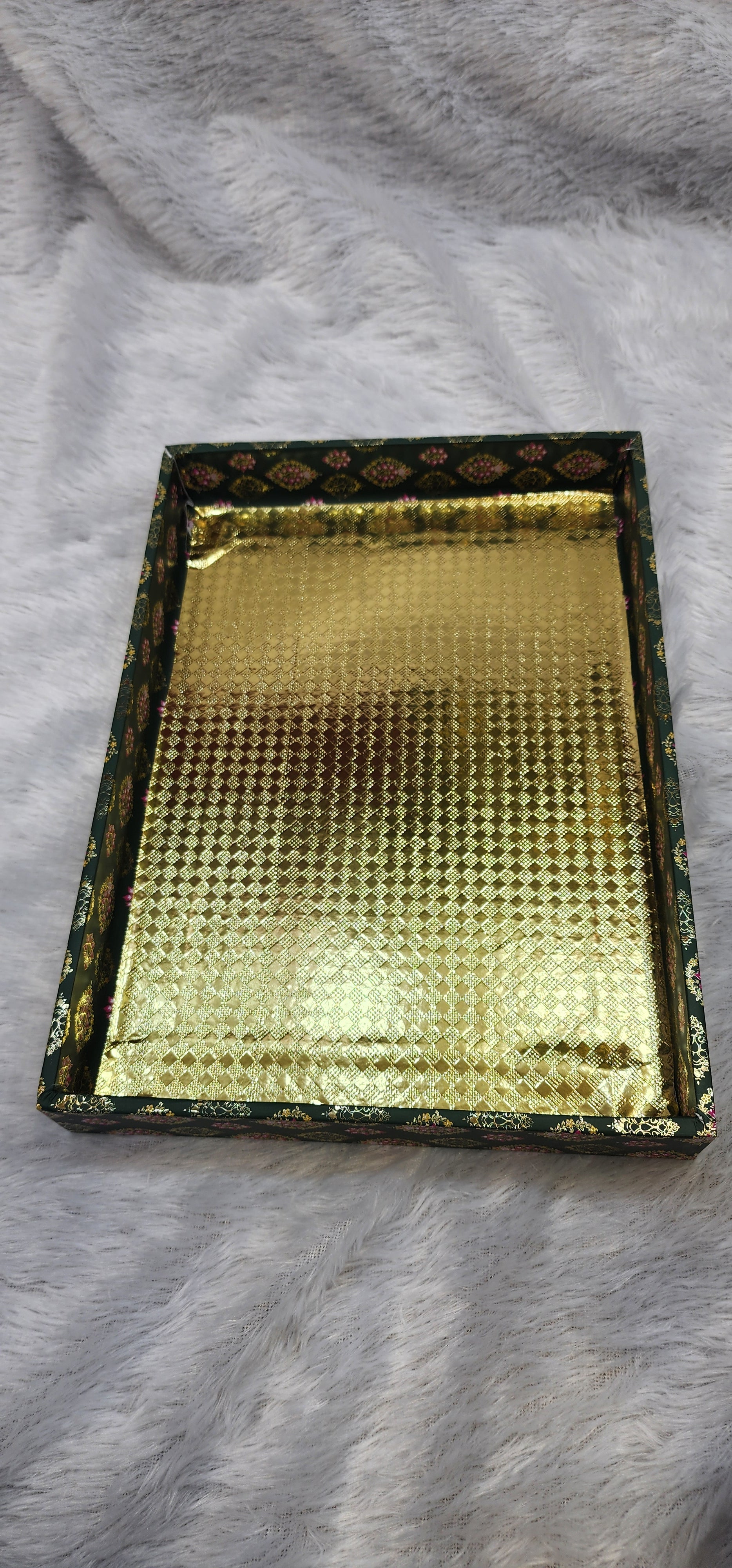 Floral Green & Gold Gift Trays Set of 6