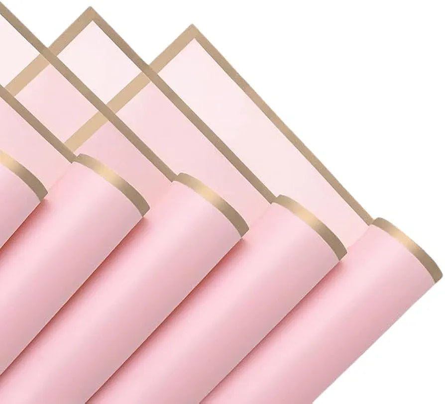 Bouquet Wrapping Paper with Golden Border –