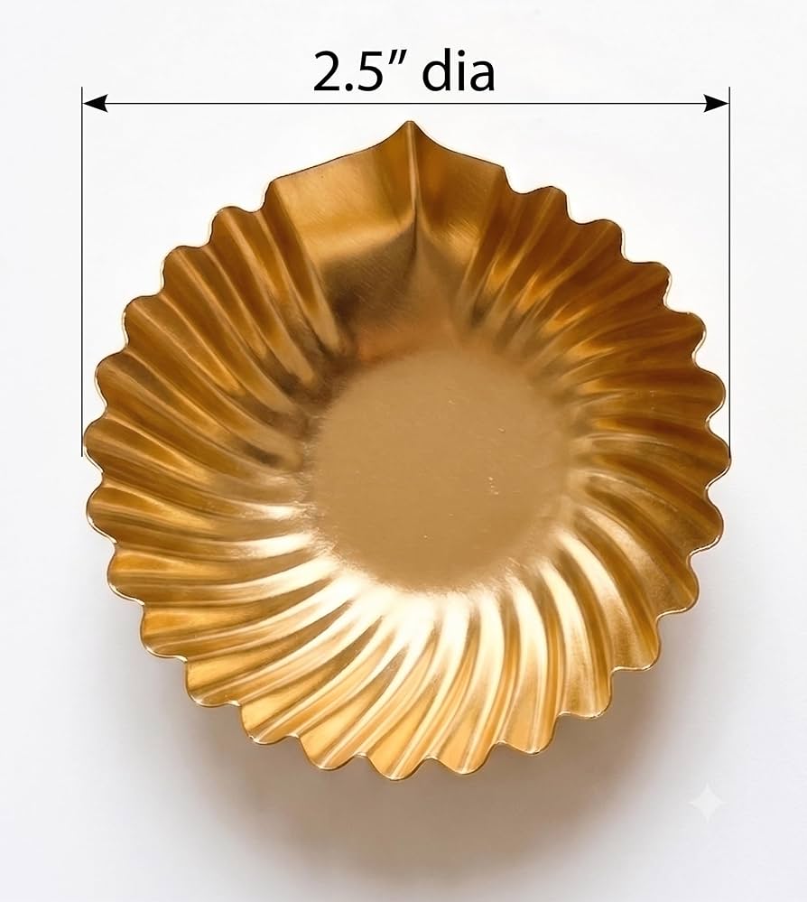 Golden metal diya