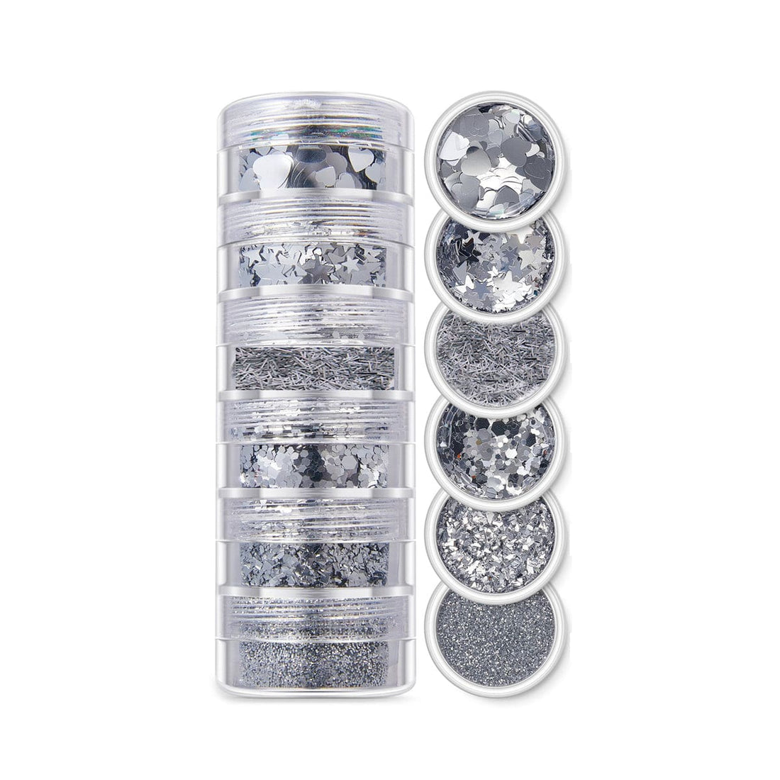 6 In 1 Glitter & Chunks Silver Sg01