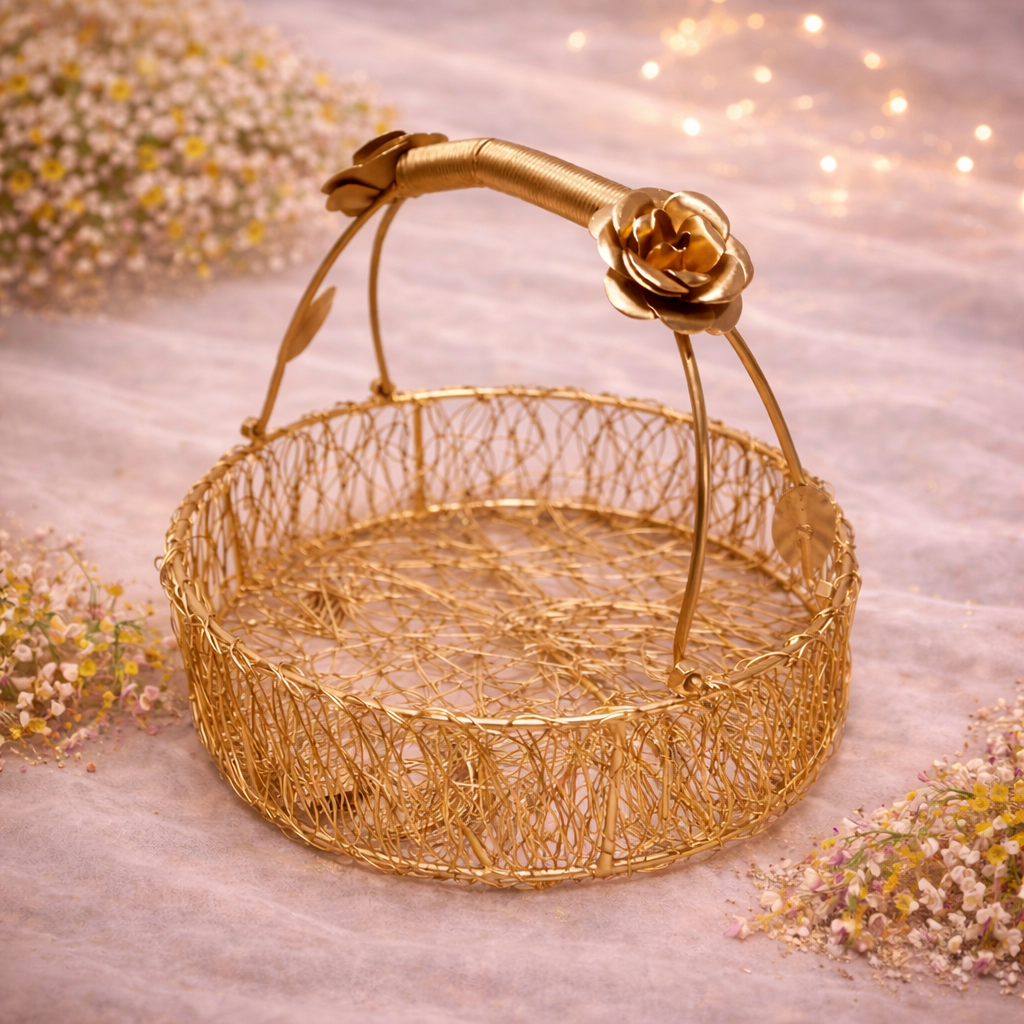Iron Round Metal Hamper Basket