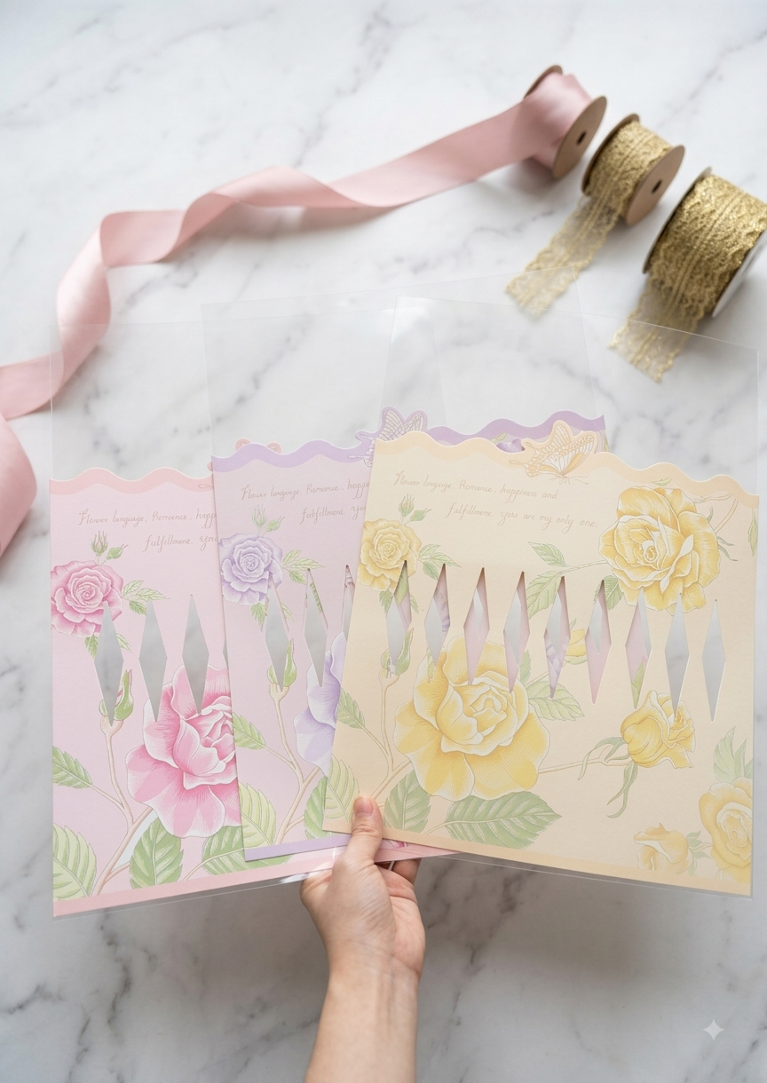 Bouquet printed flower tube