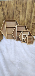 Wooden Hexagon Section Tray | Dry Fruit Tray | Gift Packing Tray | 5 Sections