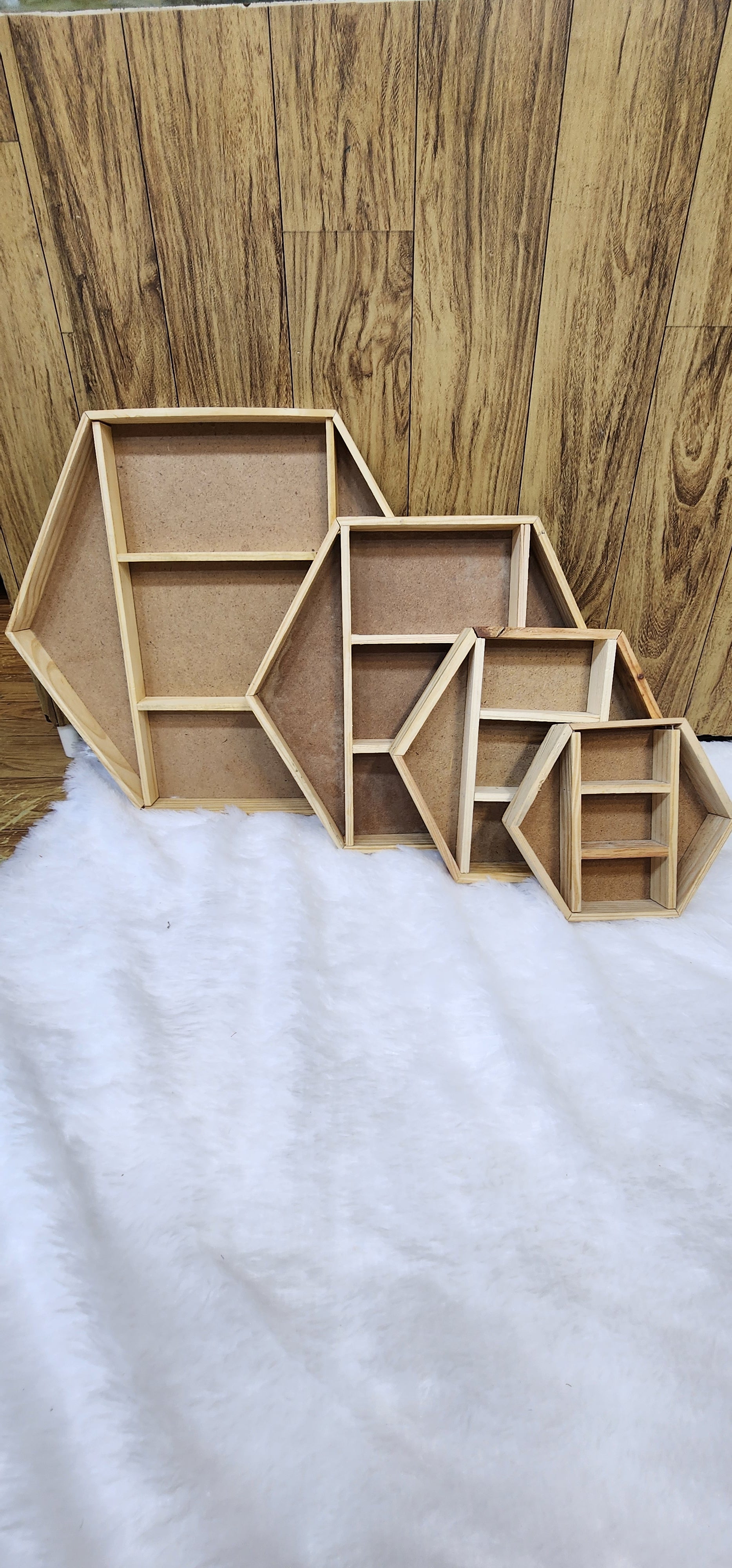 Wooden Hexagon Section Tray | Dry Fruit Tray | Gift Packing Tray | 5 Sections