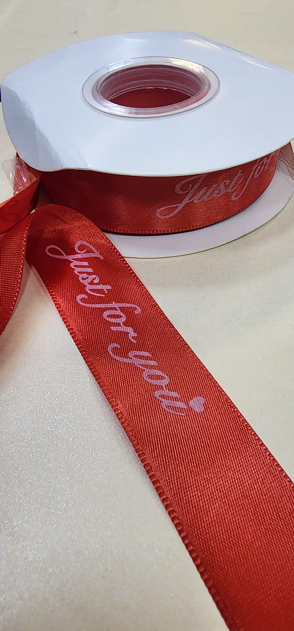 Just For You" Printed Satin Ribbon for Gift Wrapping and Crafts