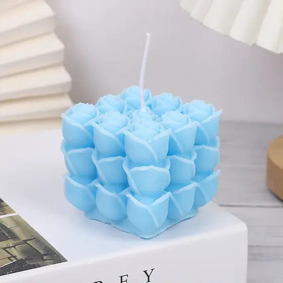 3D Rose Flower Cube Candle Handmade Mould