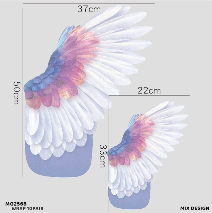 Coloured butterfly wing flowers wrap