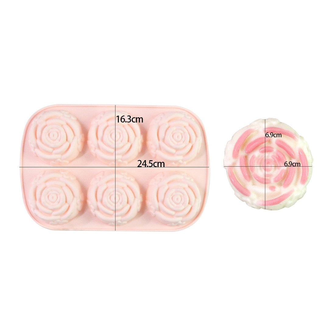 6 Cavity Rose Shape Baking MOULD