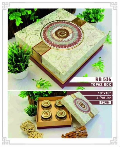 Airtight Dry Fruit Packaging Box With 4 Jars