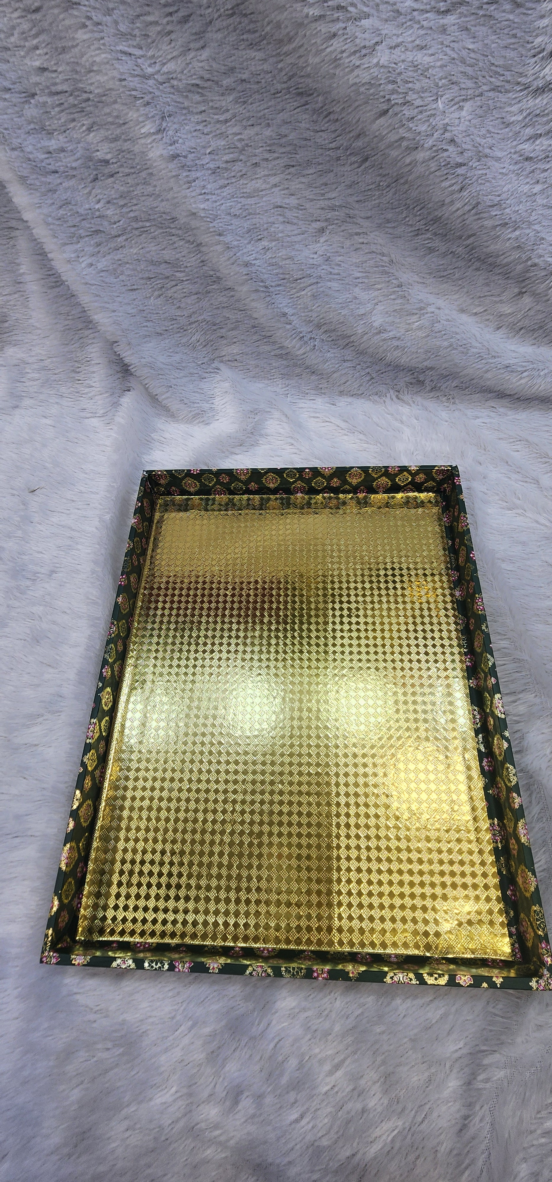 Floral Green & Gold Gift Trays Set of 6