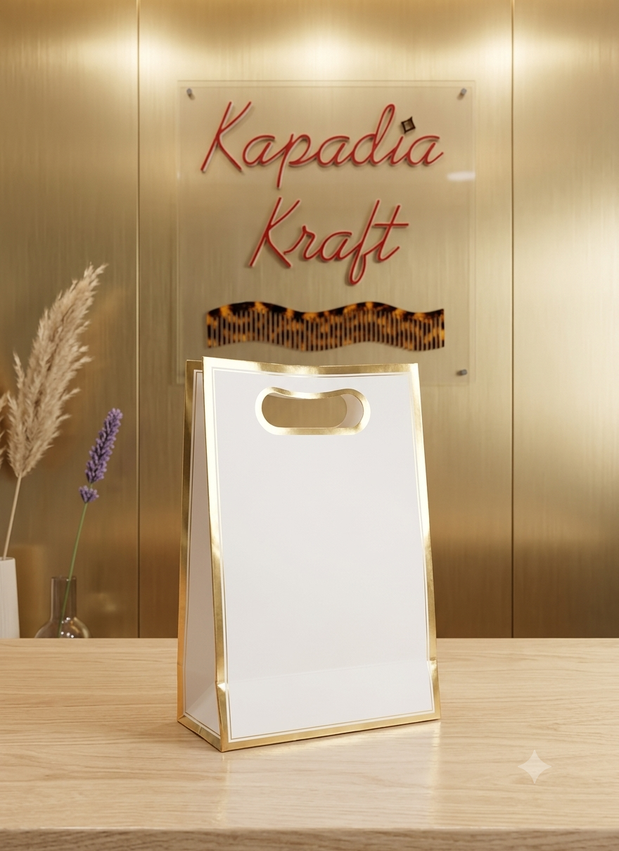 Golden line white bag