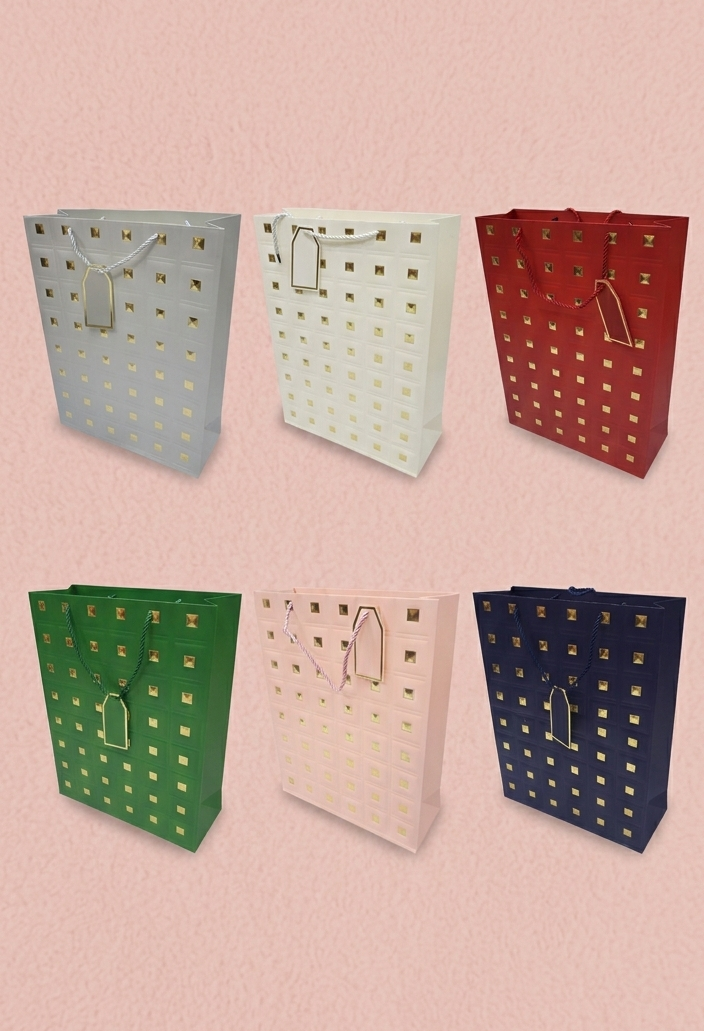 Big size Premium Designer Gift Bag with Gold Foil Squares