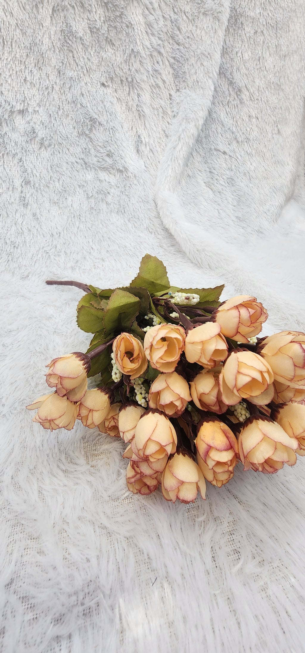 Small Faux Rose Bud Silk Flower Bunch (Available in 5 Colors)