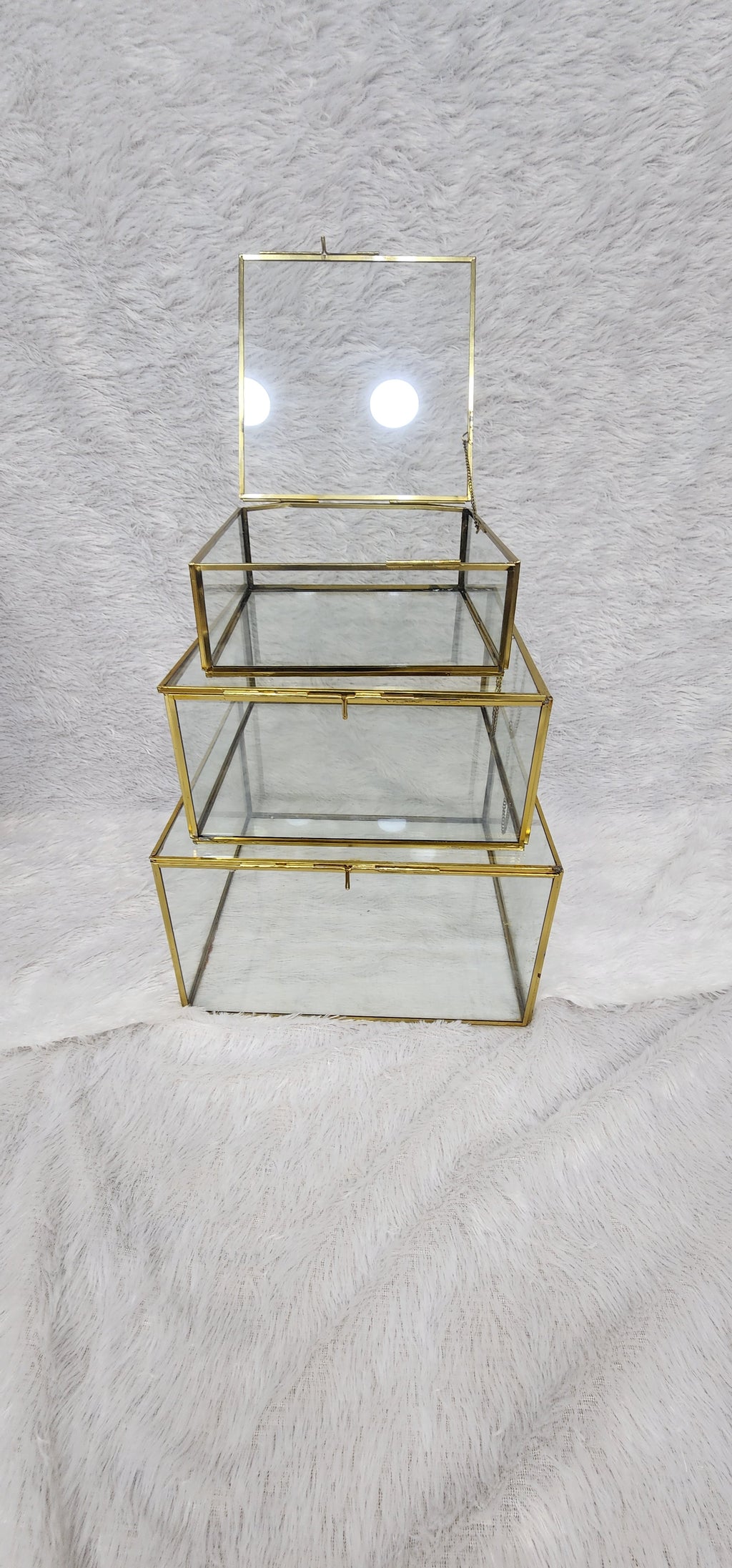 Metal Glass rectangle box