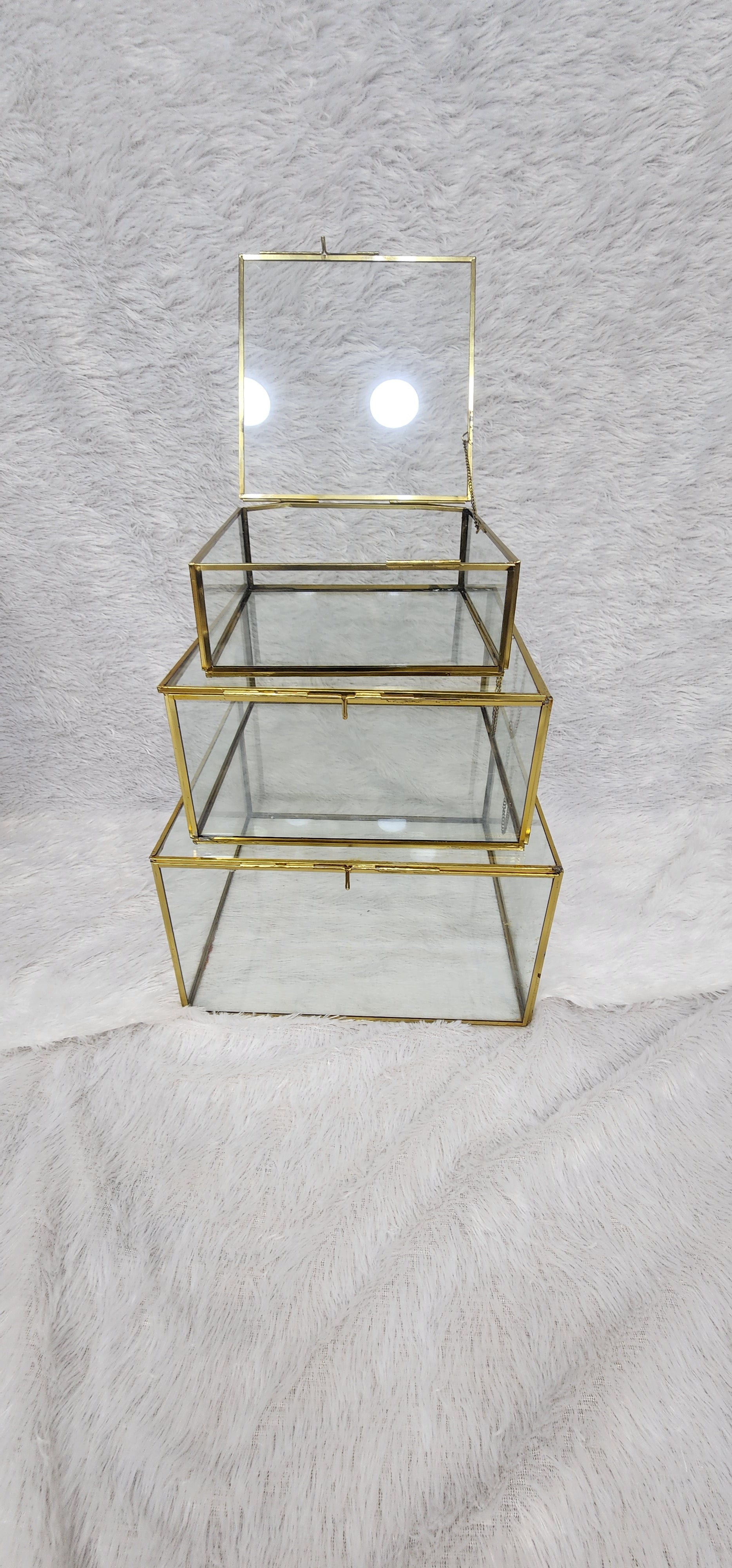 Metal Glass rectangle box