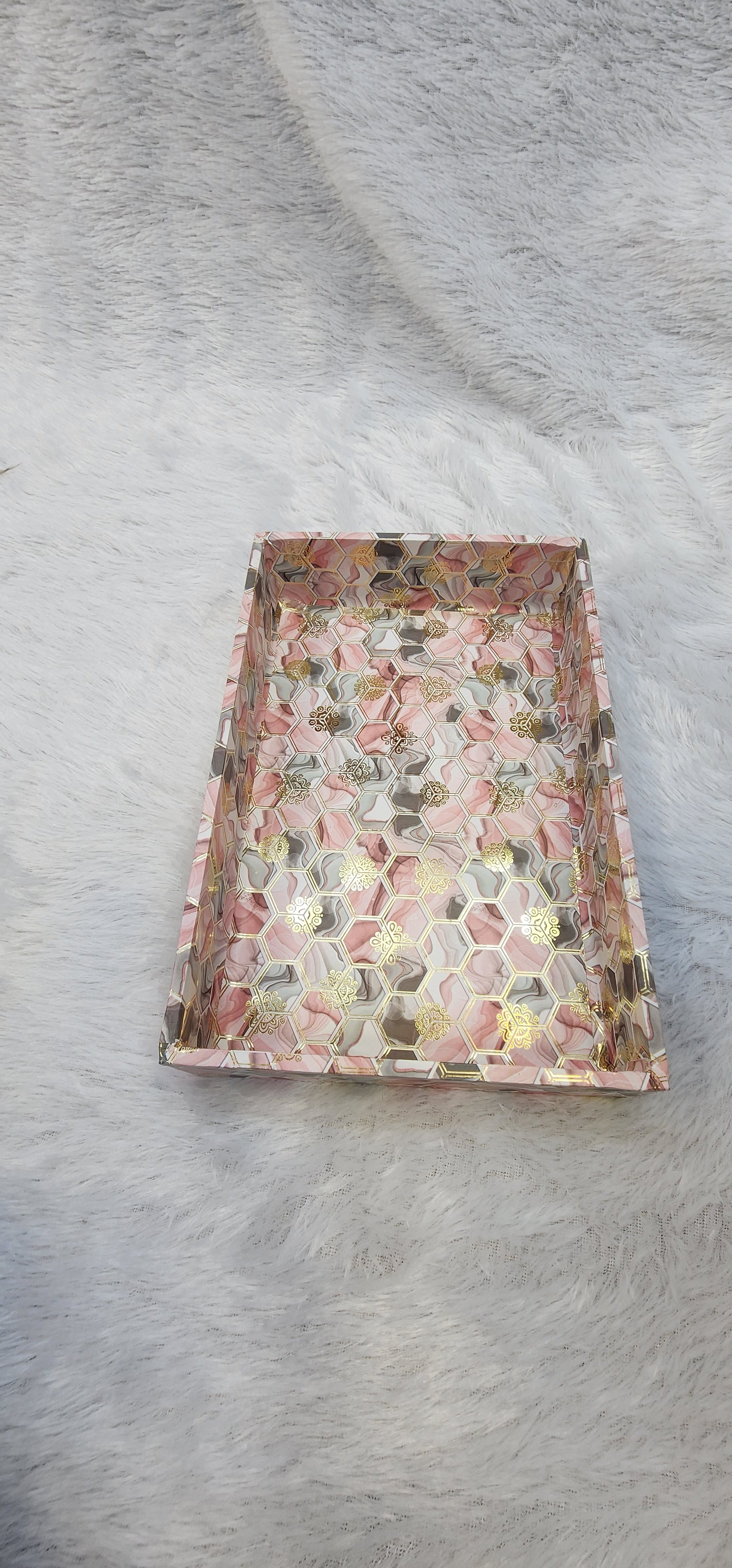 FANCY MDF TRAY OF 3 SET