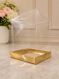 Clear PVC Gift Box with White Base 4x4x4