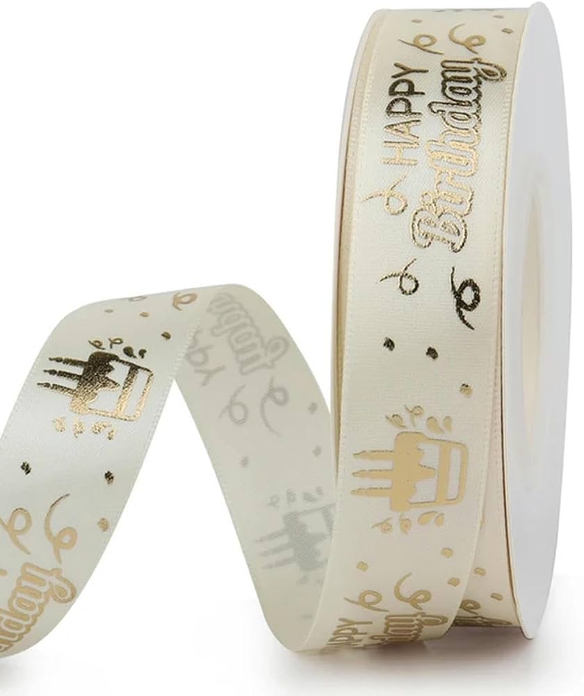 Hot Stamping happy birthaday Ribbon 2.0cm 30yards SD-29