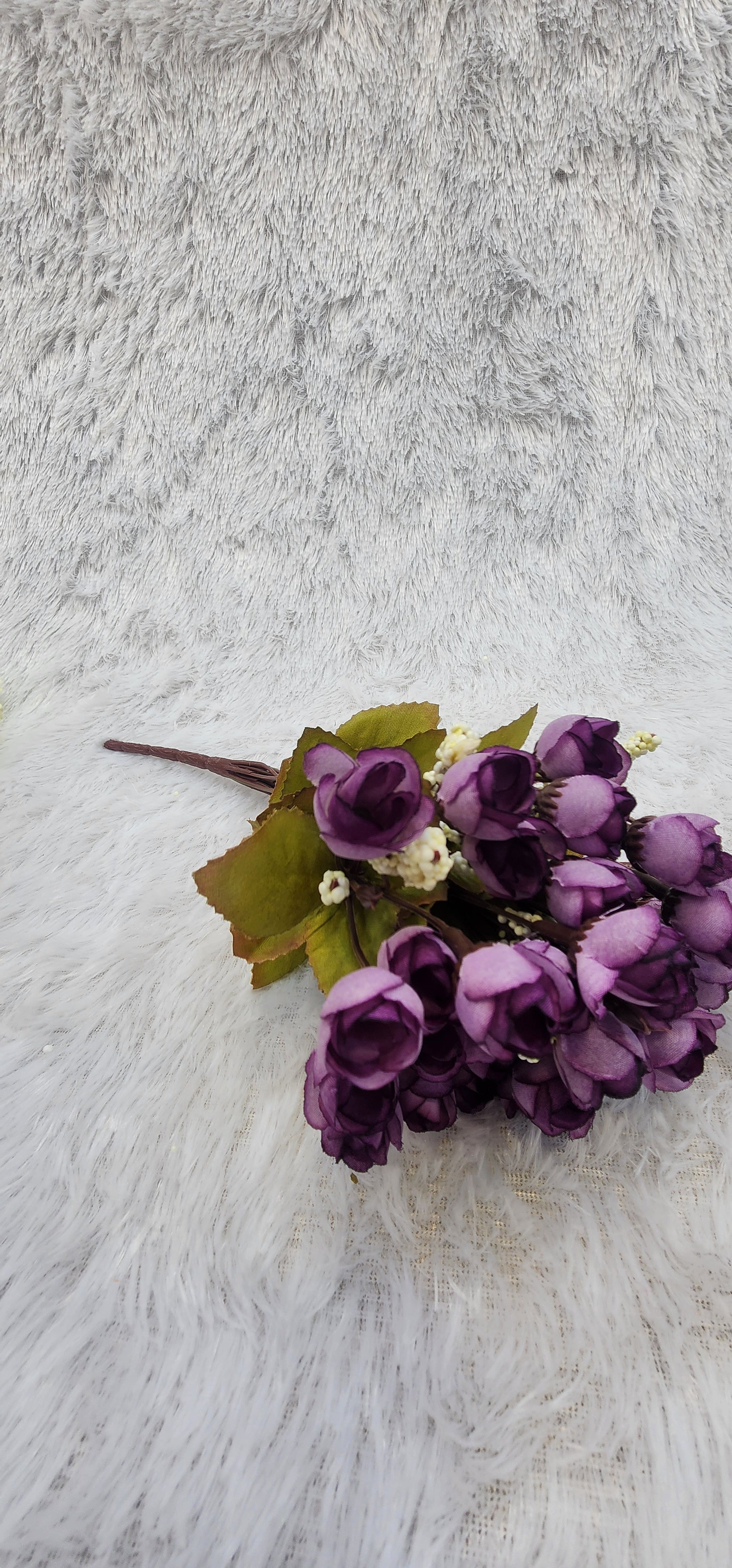 Small Faux Rose Bud Silk Flower Bunch (Available in 5 Colors)
