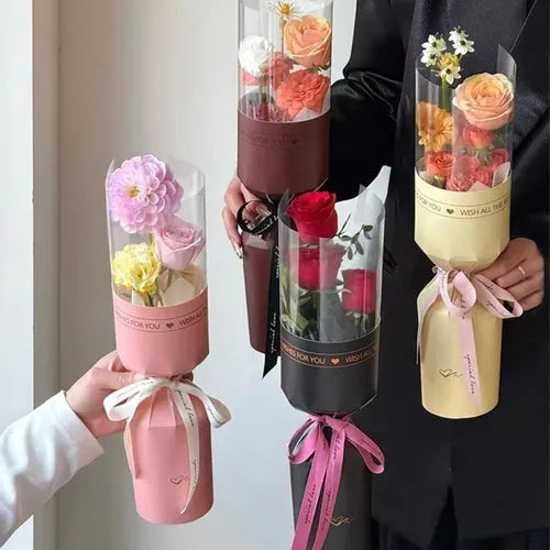 Premium Transparent Flower Tube Box (bouquet)