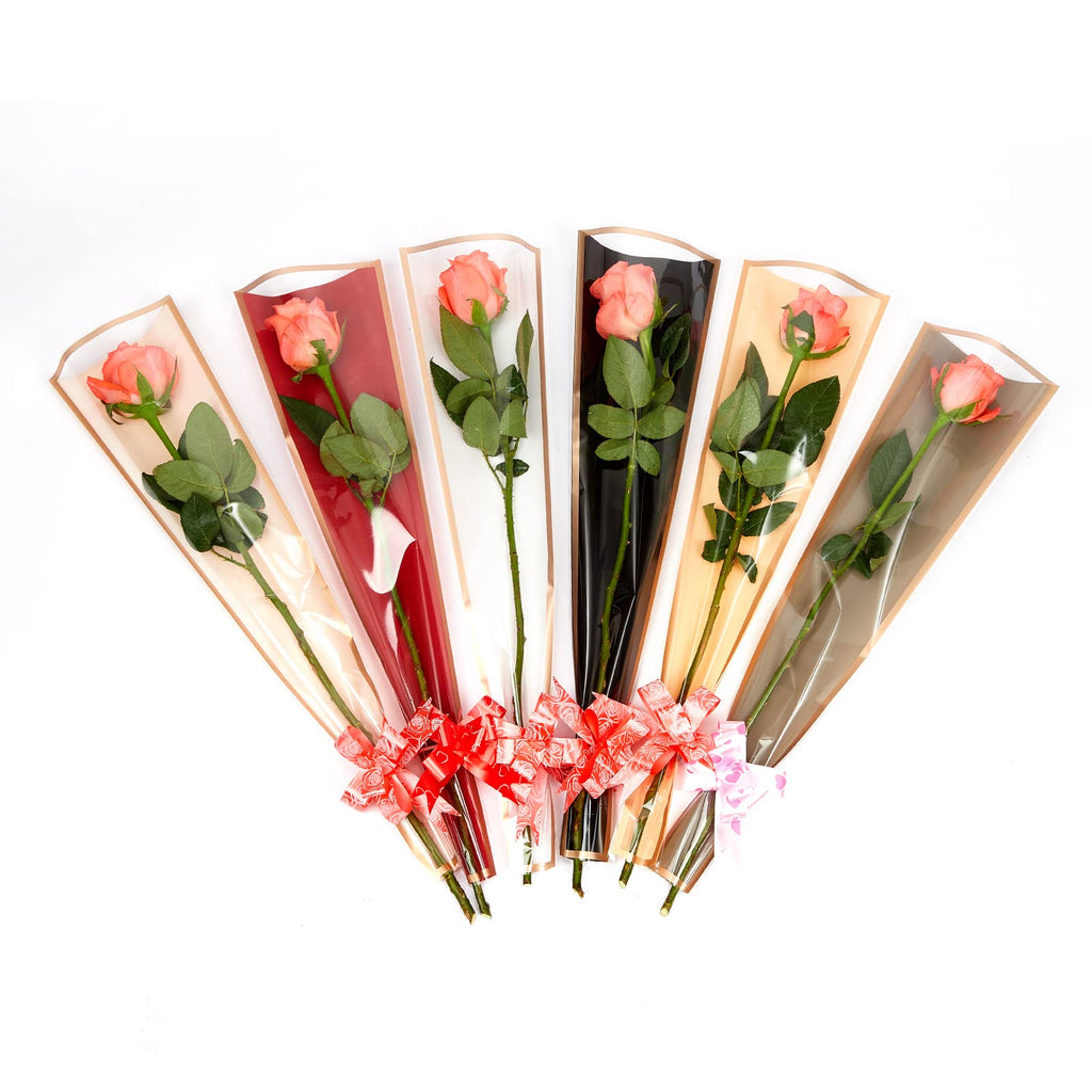 Flower wrapping bag clear rose floral bouquet paper