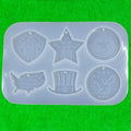 6 Cavity American Theme Pendant Jewellery & Keychain Mould