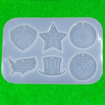 6 Cavity American Theme Pendant Jewellery & Keychain Mould