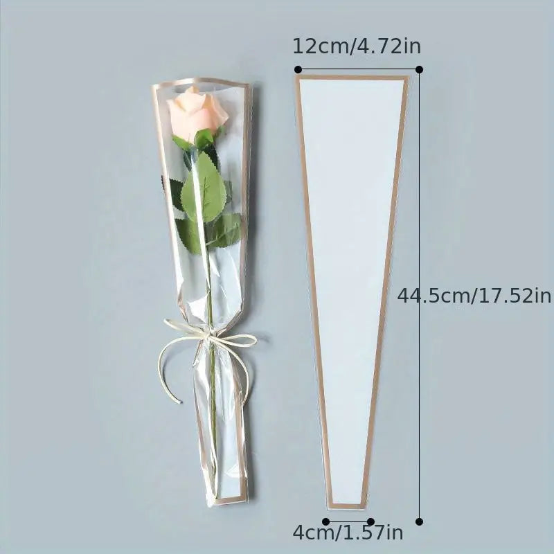 Flower wrapping bag clear rose floral bouquet paper