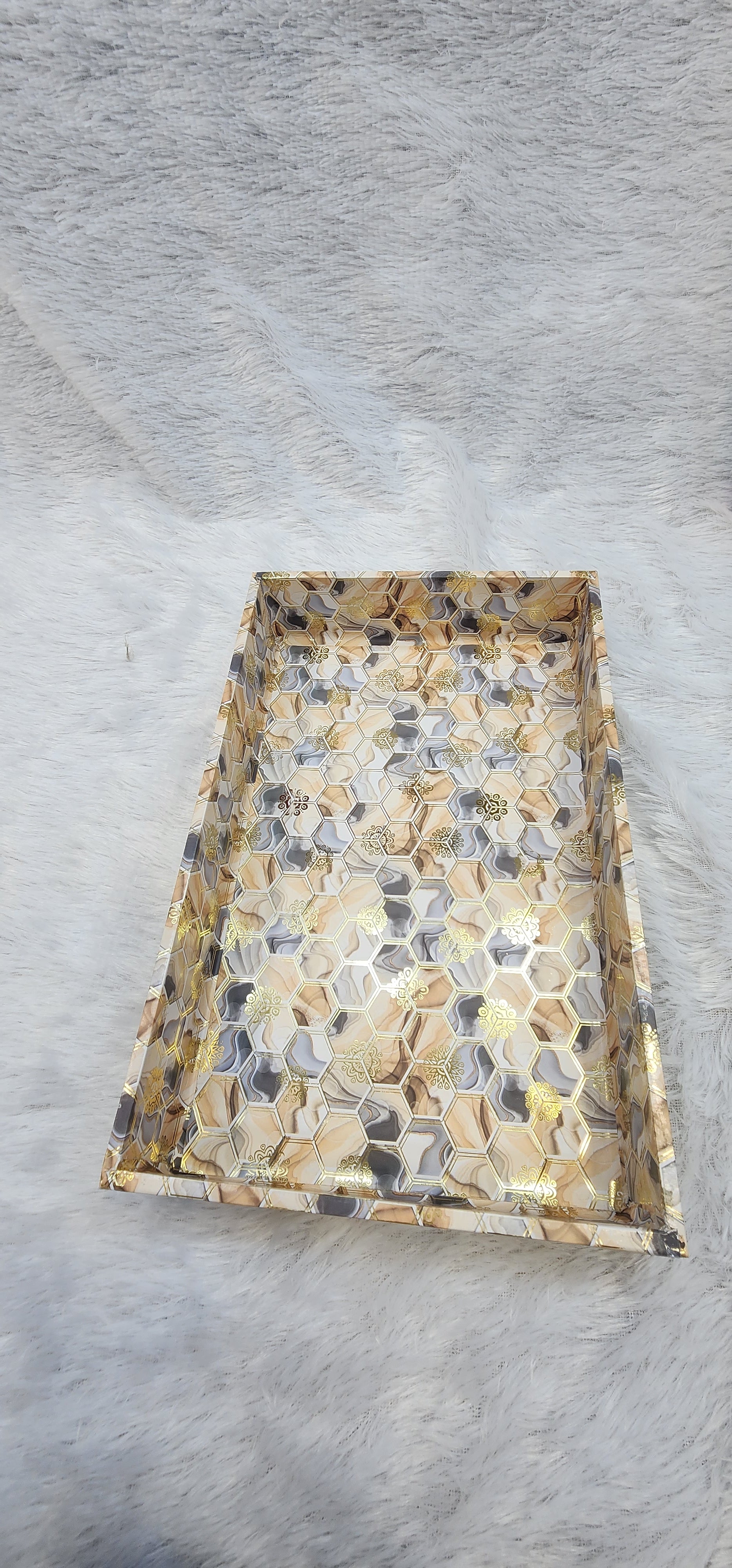 FANCY MDF TRAY OF 3 SET